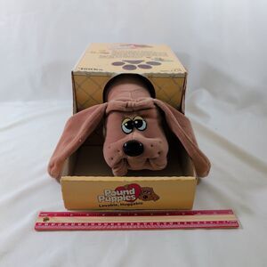 Vintage 1985 Tonka Pound Puppies Plush Dog w/ Kennel Box Care Papers Korea #7805